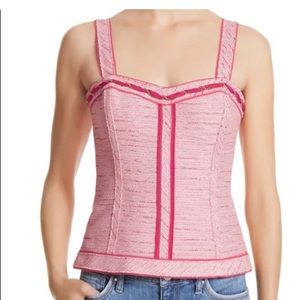 White House Black Market Top Women's 14 Pink Tweed Sleeveless Convertible Corset